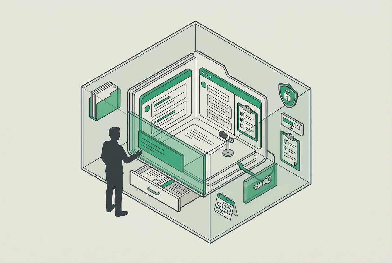 Illustration of an employee AI workspace within a governance boundary
